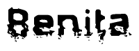 The image contains the word Benita in a stylized font with a static looking effect at the bottom of the words