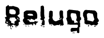 The image contains the word Belugo in a stylized font with a static looking effect at the bottom of the words
