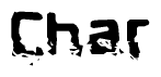 The image contains the word Char in a stylized font with a static looking effect at the bottom of the words