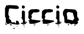 The image contains the word Ciccio in a stylized font with a static looking effect at the bottom of the words