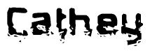 The image contains the word Cathey in a stylized font with a static looking effect at the bottom of the words
