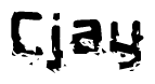 The image contains the word Cjay in a stylized font with a static looking effect at the bottom of the words