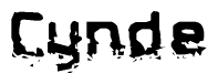 The image contains the word Cynde in a stylized font with a static looking effect at the bottom of the words