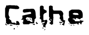 The image contains the word Cathe in a stylized font with a static looking effect at the bottom of the words