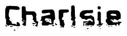 The image contains the word Charlsie in a stylized font with a static looking effect at the bottom of the words