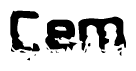 The image contains the word Cem in a stylized font with a static looking effect at the bottom of the words