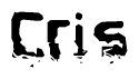 The image contains the word Cris in a stylized font with a static looking effect at the bottom of the words