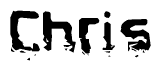 The image contains the word Chris in a stylized font with a static looking effect at the bottom of the words