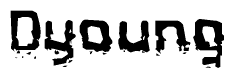 The image contains the word Dyoung in a stylized font with a static looking effect at the bottom of the words