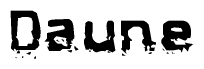 The image contains the word Daune in a stylized font with a static looking effect at the bottom of the words