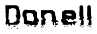 The image contains the word Donell in a stylized font with a static looking effect at the bottom of the words