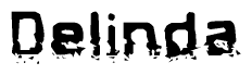 The image contains the word Delinda in a stylized font with a static looking effect at the bottom of the words