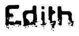 The image contains the word Edith in a stylized font with a static looking effect at the bottom of the words