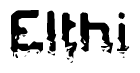 The image contains the word Elthi in a stylized font with a static looking effect at the bottom of the words