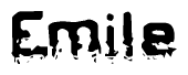   The image contains the word Emile in a stylized font with a static looking effect at the bottom of the words 
