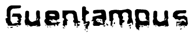 The image contains the word Guentampus in a stylized font with a static looking effect at the bottom of the words
