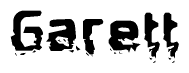 The image contains the word Garett in a stylized font with a static looking effect at the bottom of the words