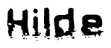 The image contains the word Hilde in a stylized font with a static looking effect at the bottom of the words