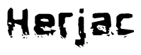 The image contains the word Herjac in a stylized font with a static looking effect at the bottom of the words