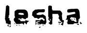 The image contains the word Iesha in a stylized font with a static looking effect at the bottom of the words