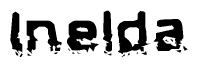 The image contains the word Inelda in a stylized font with a static looking effect at the bottom of the words