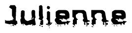 The image contains the word Julienne in a stylized font with a static looking effect at the bottom of the words