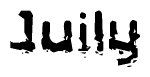 The image contains the word Juily in a stylized font with a static looking effect at the bottom of the words