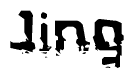 The image contains the word Jing in a stylized font with a static looking effect at the bottom of the words