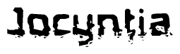 The image contains the word Jocyntia in a stylized font with a static looking effect at the bottom of the words