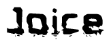 The image contains the word Joice in a stylized font with a static looking effect at the bottom of the words