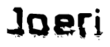   The image contains the word Joeri in a stylized font with a static looking effect at the bottom of the words 