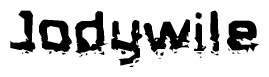 The image contains the word Jodywile in a stylized font with a static looking effect at the bottom of the words