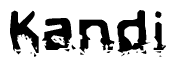 The image contains the word Kandi in a stylized font with a static looking effect at the bottom of the words