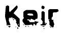 The image contains the word Keir in a stylized font with a static looking effect at the bottom of the words