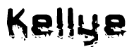 The image contains the word Kellye in a stylized font with a static looking effect at the bottom of the words