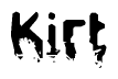 The image contains the word Kirt in a stylized font with a static looking effect at the bottom of the words