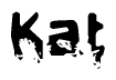 The image contains the word Kat in a stylized font with a static looking effect at the bottom of the words