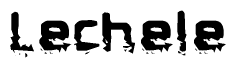 The image contains the word Lechele in a stylized font with a static looking effect at the bottom of the words