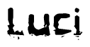 The image contains the word Luci in a stylized font with a static looking effect at the bottom of the words
