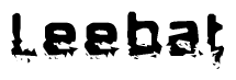 The image contains the word Leebat in a stylized font with a static looking effect at the bottom of the words