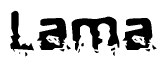 The image contains the word Lama in a stylized font with a static looking effect at the bottom of the words