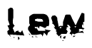 The image contains the word Lew in a stylized font with a static looking effect at the bottom of the words