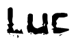 The image contains the word Luc in a stylized font with a static looking effect at the bottom of the words