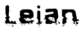 The image contains the word Leian in a stylized font with a static looking effect at the bottom of the words