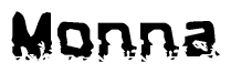 The image contains the word Monna in a stylized font with a static looking effect at the bottom of the words