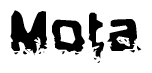 The image contains the word Mota in a stylized font with a static looking effect at the bottom of the words