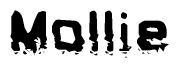 The image contains the word Mollie in a stylized font with a static looking effect at the bottom of the words