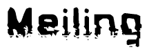 The image contains the word Meiling in a stylized font with a static looking effect at the bottom of the words
