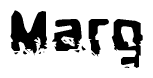 The image contains the word Marg in a stylized font with a static looking effect at the bottom of the words