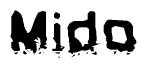 The image contains the word Mido in a stylized font with a static looking effect at the bottom of the words